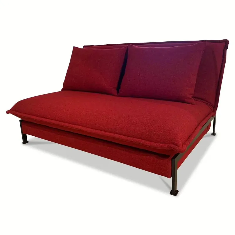 Mega-Angebot Schwenksofa Fun Stoff Plain Rot E1753 Fuß Buche Schwarz mit Schwenkfunktion