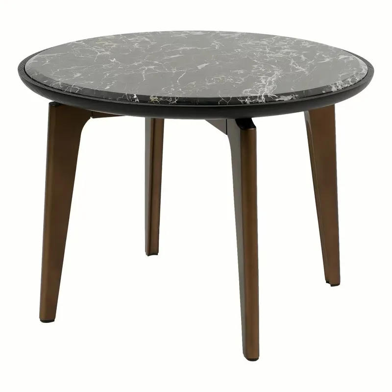 Beistelltisch Blend 56686 Rund Marmorplatte Portoro Basis Bronzefarben Rund Ausverkauf