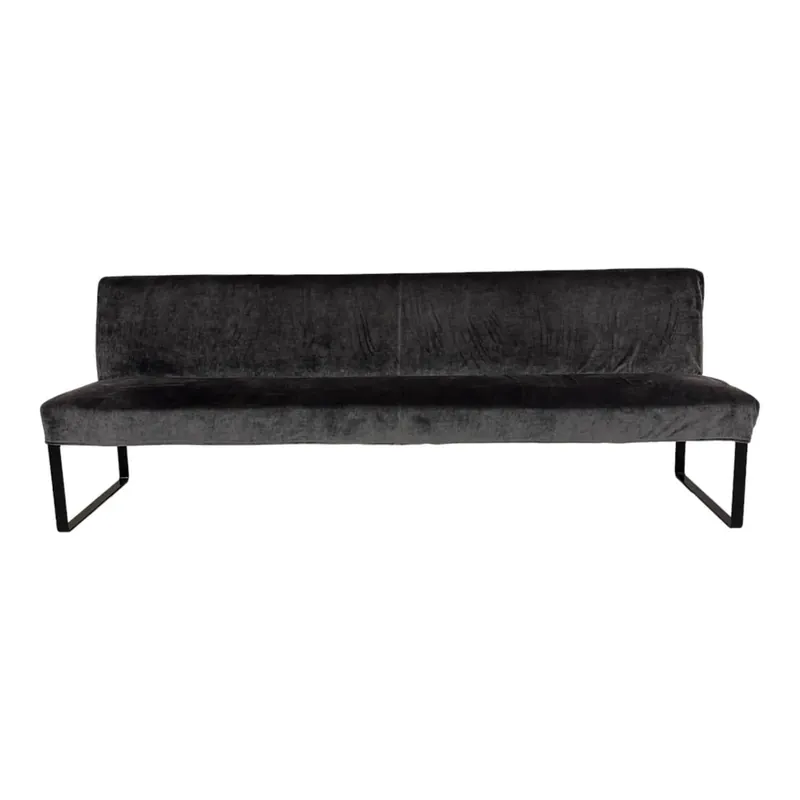 Bank Byblos Bezug Stoff U3052K Dark Grey Dunkelgrau Kufen Schwarz Lackiert Markenware
