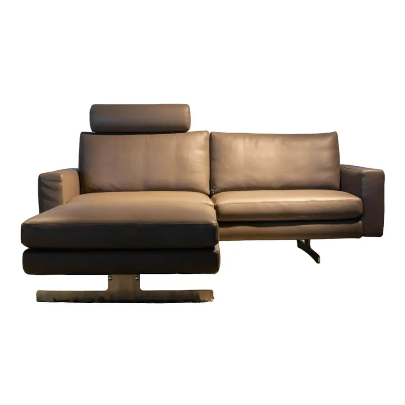 2-Sitzer Sofa Luis Mit Fußhocker Bezug Leder Rancho Terra L0785A Inklusive Kopfstütze Bestpreis