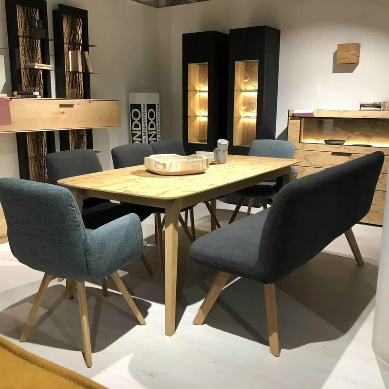Neu Im Sortiment Essgruppe Natural Arts Tisch Bank 5 Stühle Kerneiche Sägerau