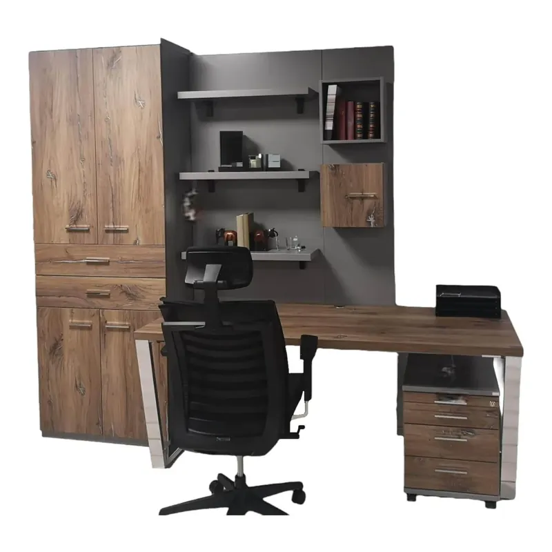 Finale Aktion Büro System LS990 bestehend aus 1x Wand Schrank mit 4 Türen 1x Panellrückwand 1x Schreibtisch 1x Rollcontainer 1x Sideboard