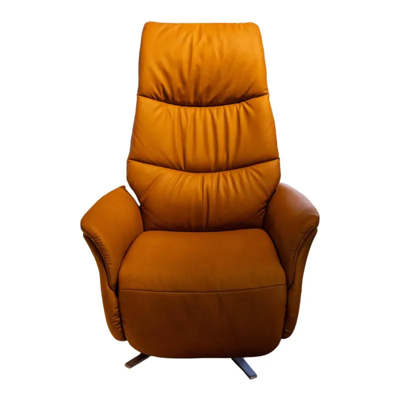 Sessel Easy Swing 7051 Leder 22 Soft N Bright Braun Sternfuß Edelstahloptik Mit Aufstehhilfe Und Kopfteilverstellung Garantierte Lieferung