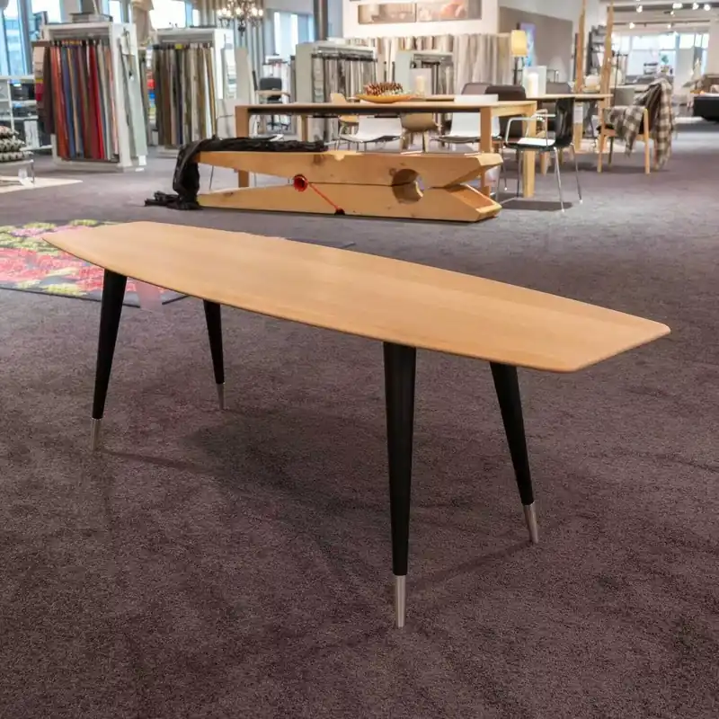 Versand Am Gleichen Tag Couchtisch NA/AK Eiche Weiss Öl 2580-2504A Beine schwarz mit Stahlmantel