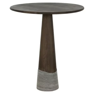 Markenprodukt Brown-Eiche-runde Top-Tabelle und Harper-Harper-Marmorfuß H91