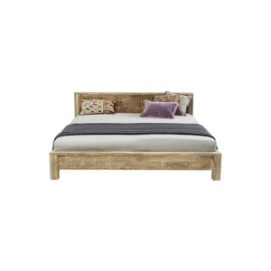 160-cm-Bett aus PURO-Ethno-Hellholz Sichere Zahlung
