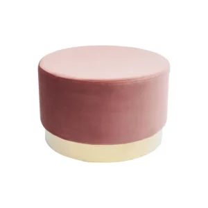 Sonderaktion 55 cm Hocker aus mauvefarbenem und goldenem Kunstleder CHERRY