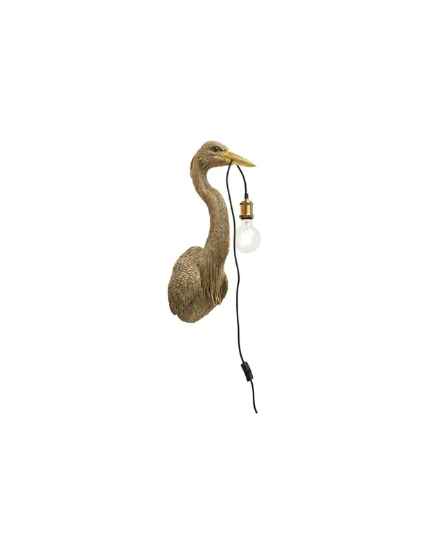 Schneller Versand LE HERON Wandleuchte mit goldenem Reiher als Tiermotiv