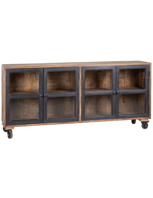 Manguier Holz Sideboard auf Rollen 160cm IXIA Letzte Chance