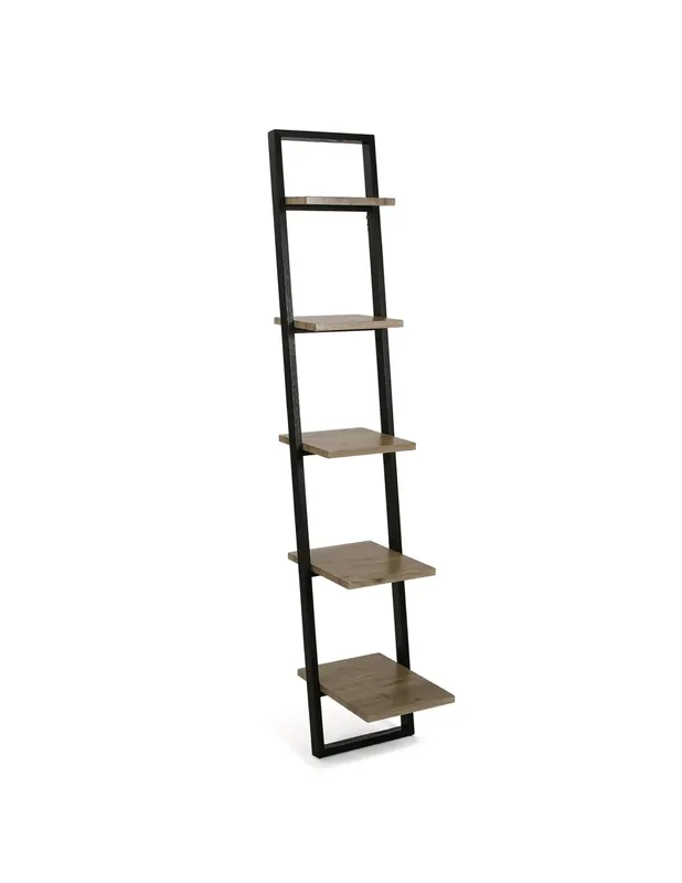 Schwarzes Regal mit 5 Holzböden Neue Kollektion