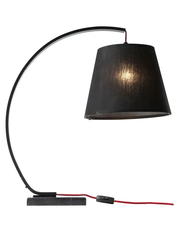 Sichere Zahlung Arco moderne Tischlampe aus schwarzem Stahl