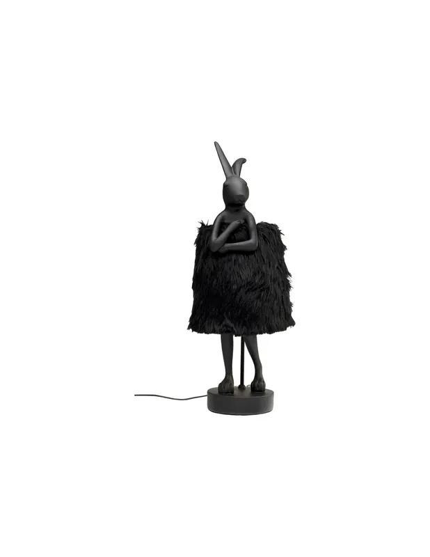 Nur Heute Lampe Kaninchen schwarz Pelz RABBIT 68cm