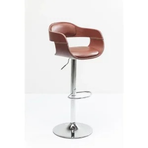 Angebot Vintage-Barhocker Monaco aus braunem Kunstleder
