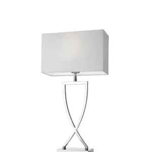 Finale Aktion Textiltischlampe weiß verchromt Metall 52 cm TOULOUSE Villeroy & Boch