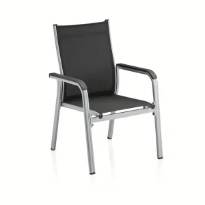 Preisknaller KETTLER BasicPlus Stapelsessel, silber/anthrazit, Alu/Textilene, 0301205-0000