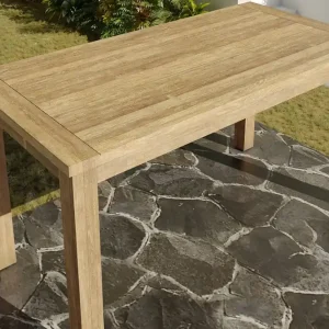 Neu OUTFLEXX Esstisch, natur, recyceltes SLVK-Teakholz, Plattenstärke 30 mm, 200 x 100 x 77 cm