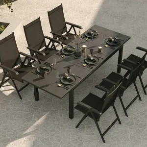 Angebot Kettler BasicPlus Garten-Essgruppe, 6 Personen, ausziehbarer Tisch 180–240 cm, Aluminium/Textilene