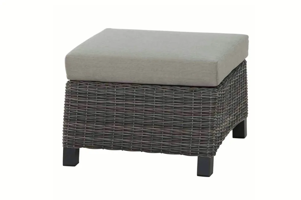 Letzte Chance SIENA GARDEN Corido Loungehocker, charcoal, Alu / Gardino®-Geflecht, 60x57x42 cm
