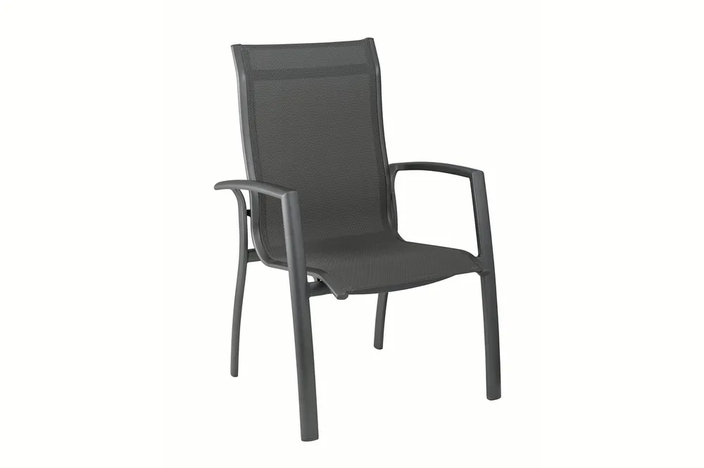 KETTLER Legato Curve Stapelsessel, anthrazit, Alu/Textilene, 0302302-7000, stapelbar Sonderaktion