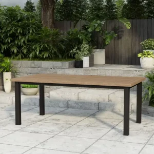 Abverkauf OUTFLEXX Oxford Ausziehtisch, anthrazit/natur, Edelstahl/recycled Teak, 200/260 x 100 cm