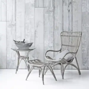 Markenprodukt Sika Design Sessel Monet Taupe mit Fußhocker