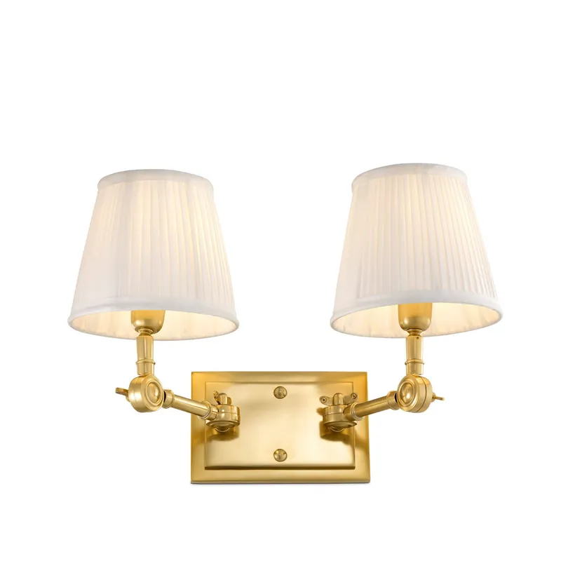 EICHHOLTZ Wandlampe Wentworth Double gold - white shade Sichere Zahlung