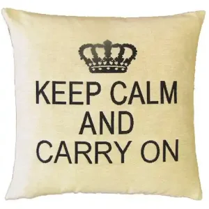 Markenprodukt Sequoia Jacquard Kissen keep calm carry on white