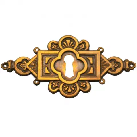 Queres Gründerzeit-Stil Möbelschild 95 x 48mm patiniert Messingblech Preiswert