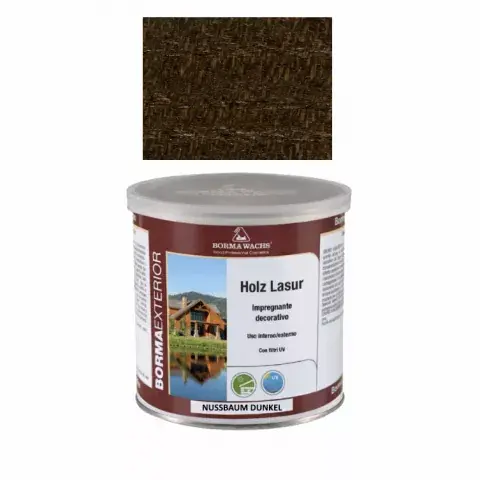 Garantierte Lieferung Borma Wachs Holzlasur Nussbaum dunkel 2.5L: Großflächige Anwendung im dunklen Nussbaumton