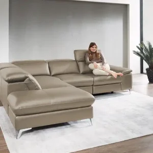 Ecksofa Seahawk mit motorischer Relaxfunktion in Leder Sichere Zahlung