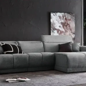 Bestpreis Ecksofa Toni mit Motor. Relaxfunktion Cord Stoff