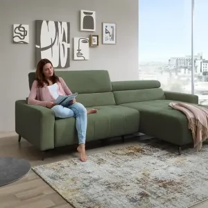 Ecksofa Sunny mit motor. Sitzvorzug in Cord Garantierte Lieferung