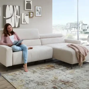 Begrenztes Angebot Ecksofa Sunny mit motor. Sitzvorzug in Cord