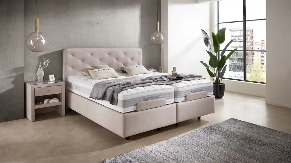 Sichere Zahlung Gausmann Boxspringbett Rhombus mit Visco-Topper in Stoff