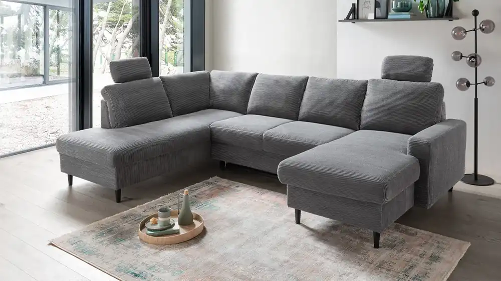 Wohnlandschaft U-Form Cord Schneller Versand