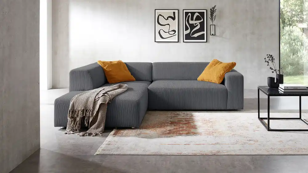 Angebot Cosyhome Living Ecksofa in Cord mit elektrischem Sitzvorzug