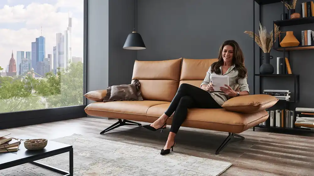 Koinor Design Sofa inkl. manueller Funktionen in Leder Must-Have