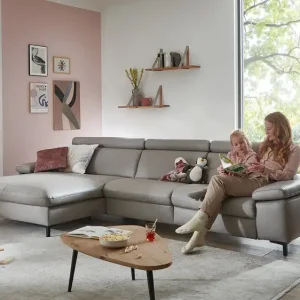 Echtleder Ecksofa Torro optional mit Funktionen Beliebt