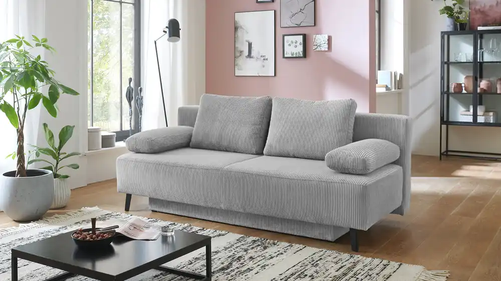 Preisknaller Cord Schlafsofa mit Bettkasten