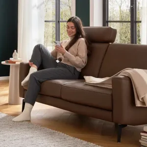 Saisonangebot Interliving Couchgarnitur IL 4066 mit Fedekernpolsterung in Leder