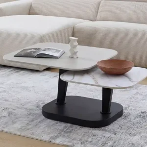 Abverkauf Moderner Couchtisch Ceramico Duo mit 2-facher Ablagefläche