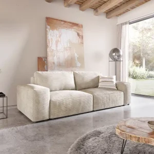 Big-Sofa Lanzo 230x95 cm Cord Beige Beliebt