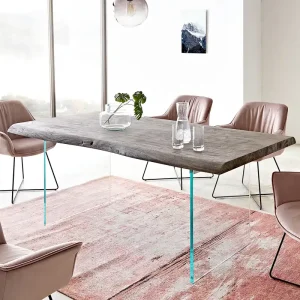 Abverkauf Esstisch Edge 200x100 XL Akazie Platin Glas Live-