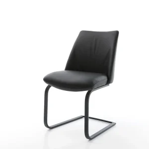 Ausverkauf Freischwinger Elso-Flex Echt-Leder Schwarz Freischwinger flach Schwarz Taschenfederkern