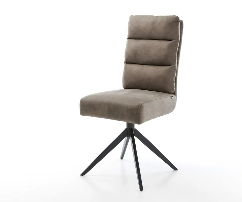 Beliebt Drehstuhl Pela-Flex Mikrofaser Taupe Vintage Kreuzgestell breit Schwarz 360° drehbar Wippfunktion Taschenfederkern