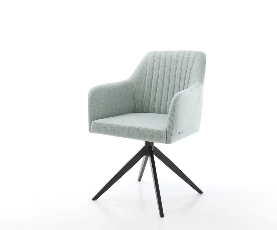 Drehstuhl Greg-Flex Stripes Mint Kreuzgestell breit Schwarz 360° drehbar Wippfunktion Kracherpreis