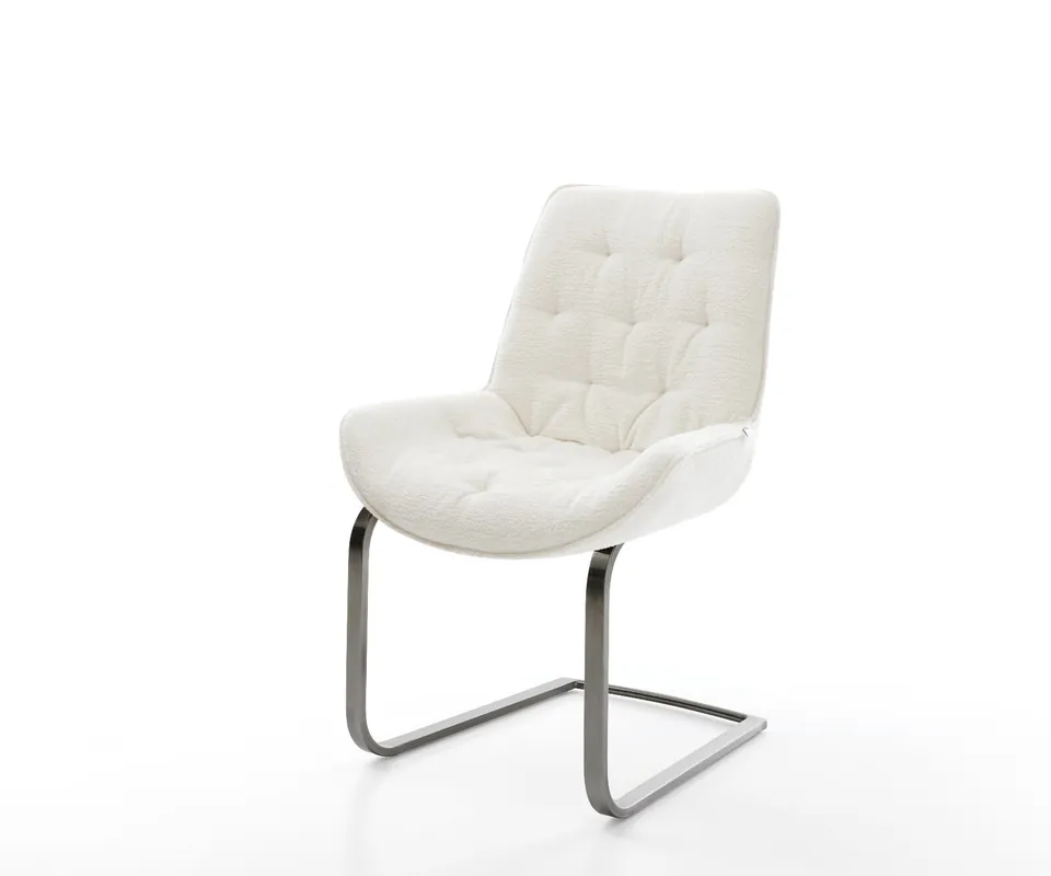 Solange Der Vorrat Reicht Freischwinger Taimi-Flex Bouclé Soft Beige Freischwinger flach Graphit