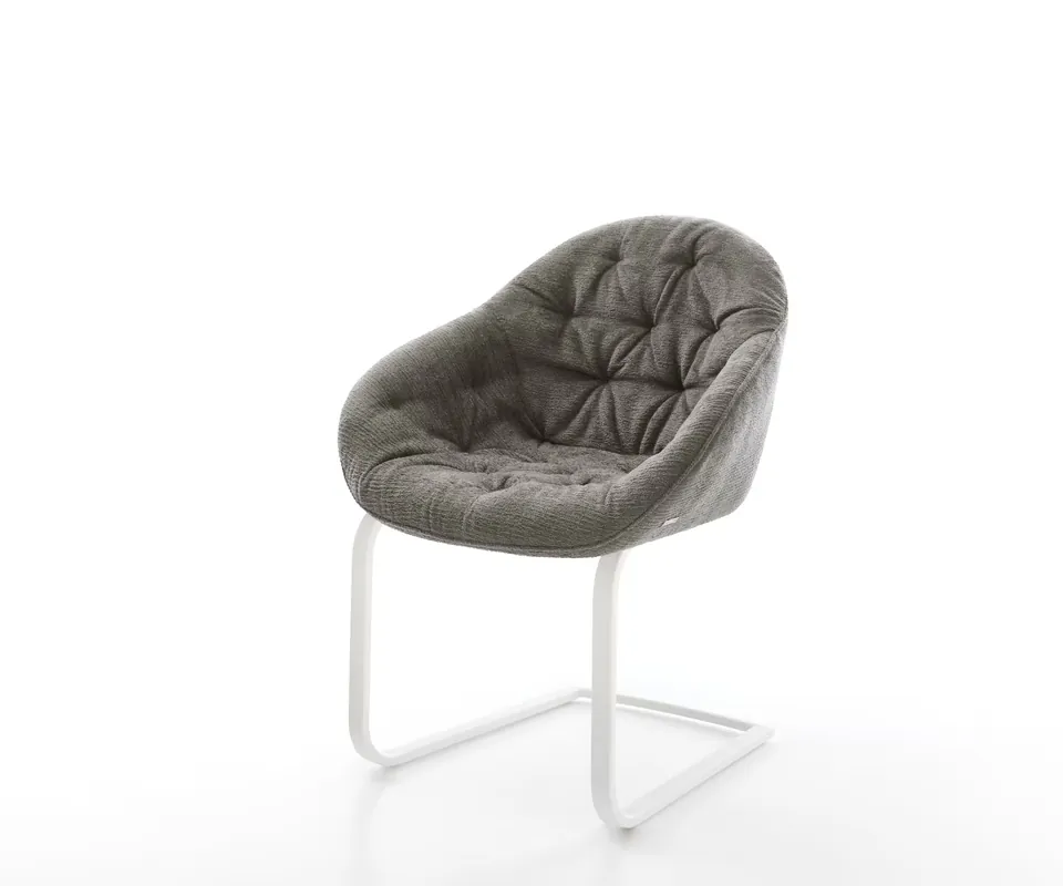 Meistverkauft Freischwinger Gaio-Flex Bouclé Soft Schlamm Freischwinger flach Weiß