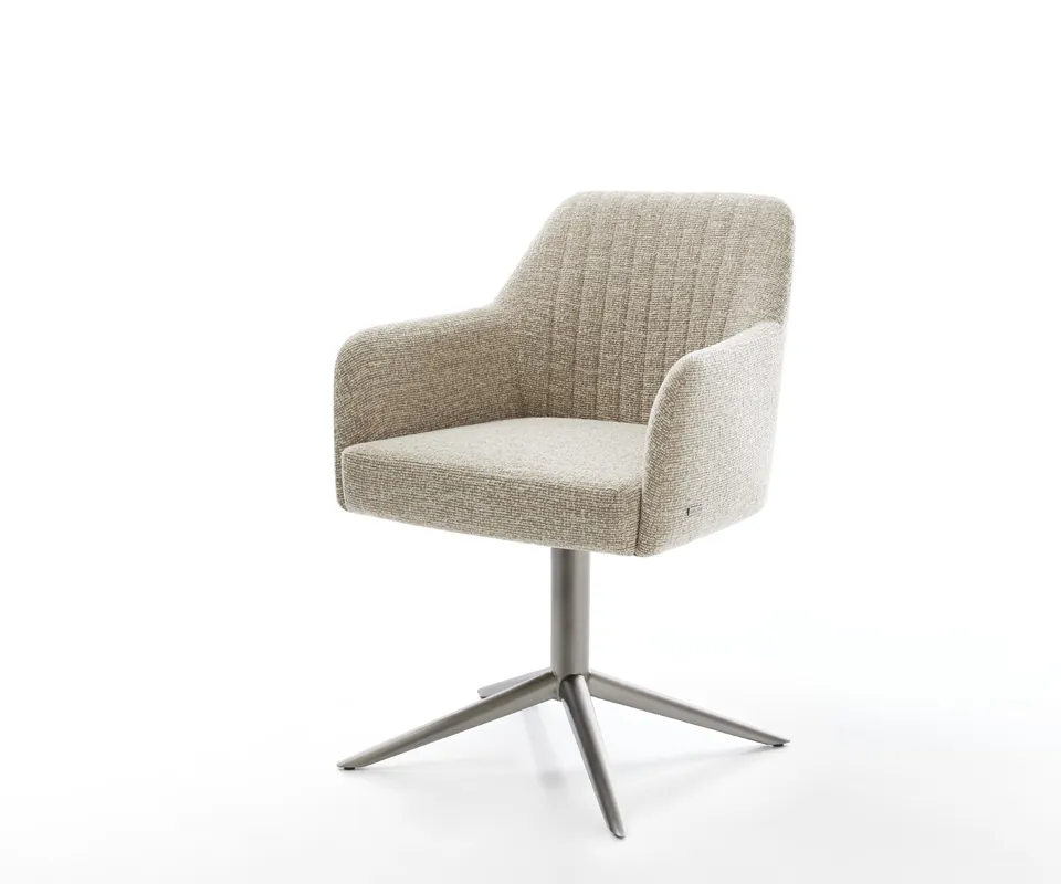 Drehstuhl Greg-Flex Webstoff Soft Beige Fußkreuz Graphit 360° drehbar Wippfunktion Taschenfederkern Neu