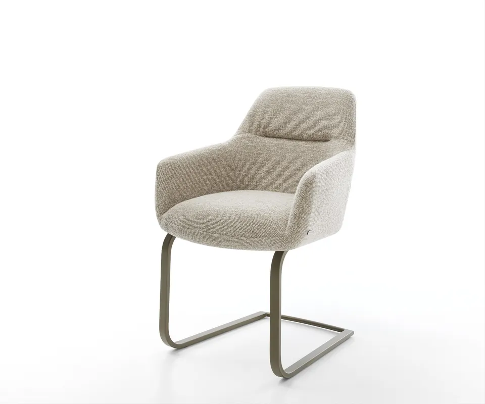 Sichere Zahlung Freischwinger Pejo-Flex Webstoff Soft Beige Freischwinger flach Effektfinish Titan Taschenfederkern